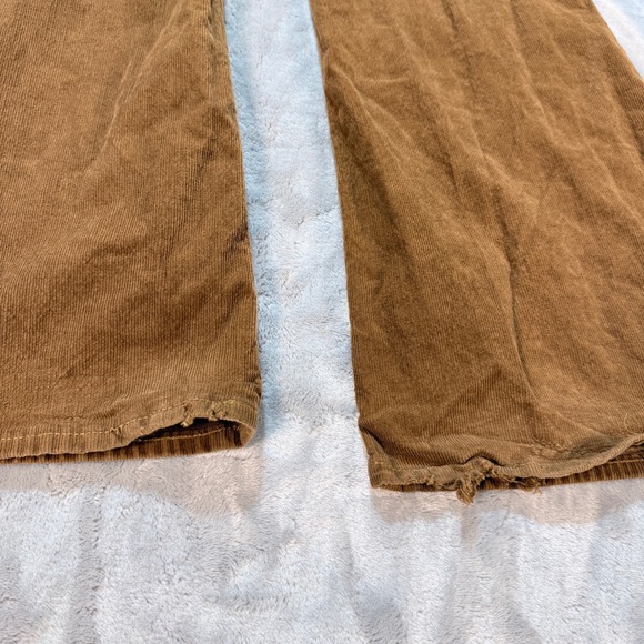 GAP 1969 70s Flare Corduroy Pants Brown Women's Size 16/33R Distressed - Picture 7 of 12